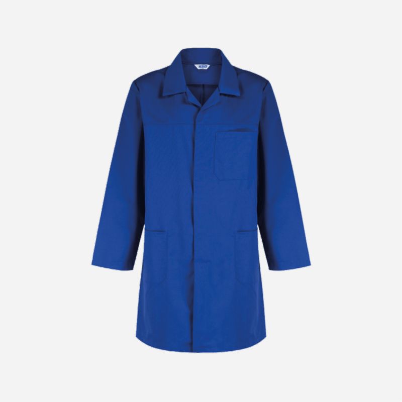 LAB COAT ROYAL BLUE SMALL 245gsm65% POLYESTER/35% COTTON