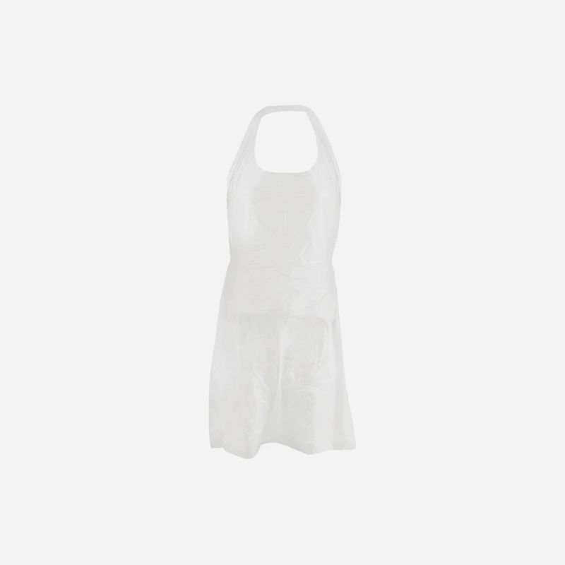 WHITE DISPOSABLE APRON 686mm x 1067mm FLAT PACK OF 100