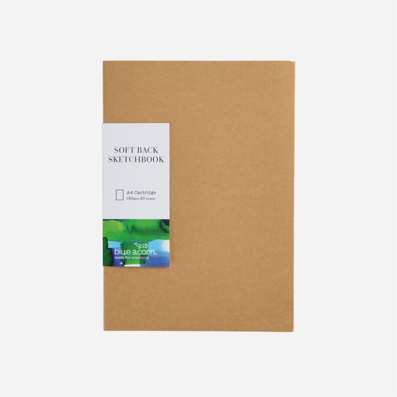 SOFTBACK SEWN SKETCH BOOK 150g OVERSIZED A4 40p NATURAL COVER