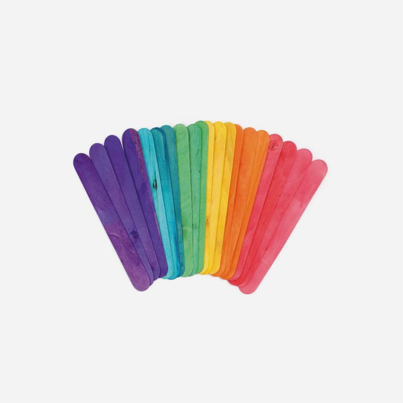 WOODEN COLOURED LOLLY STICKS 1000