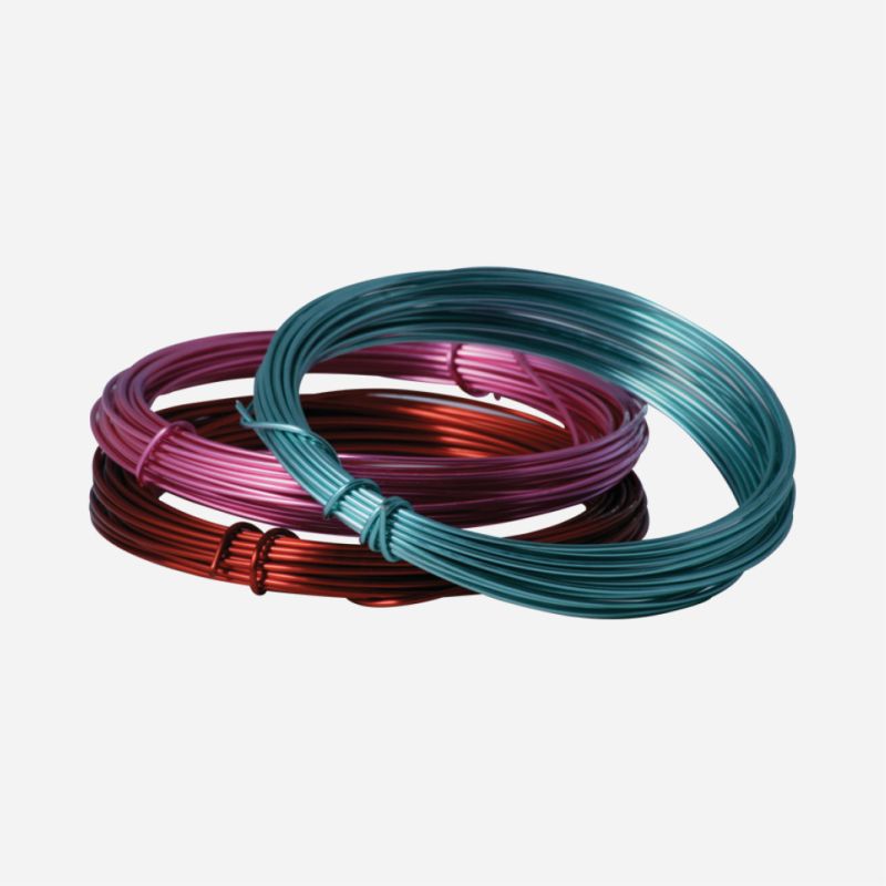 COLOURED CRAFT WIRE 0.5mm x 1m 10 ASSORTED COLOURS