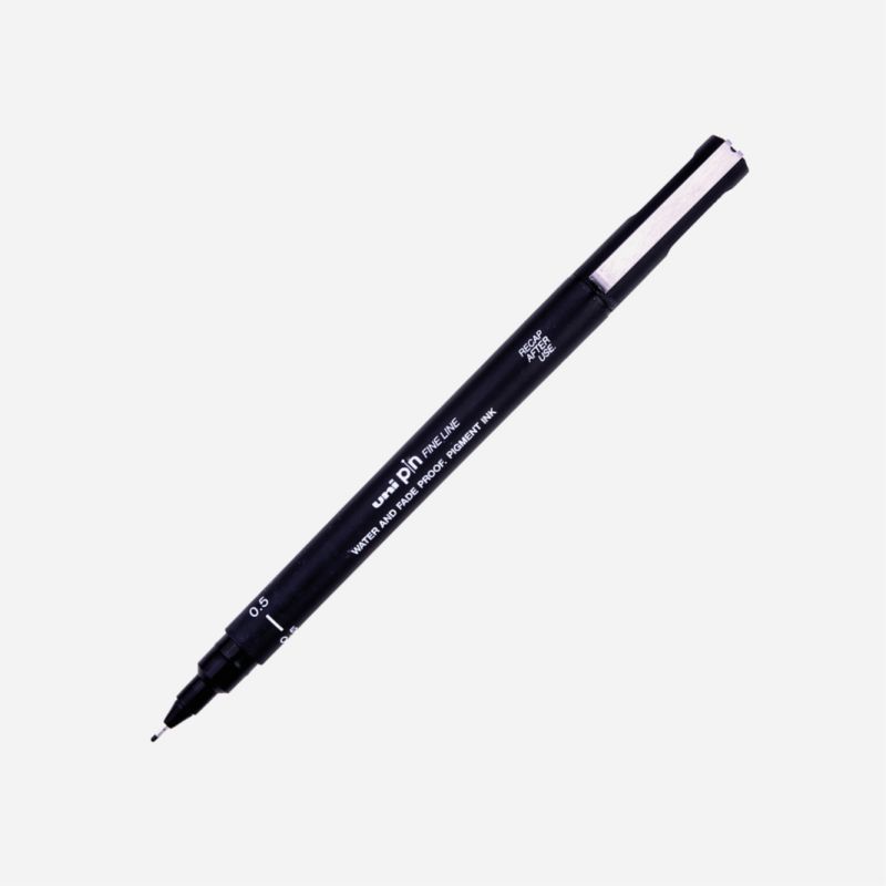 Uni-Pin Black Fineliner Pen  0.5