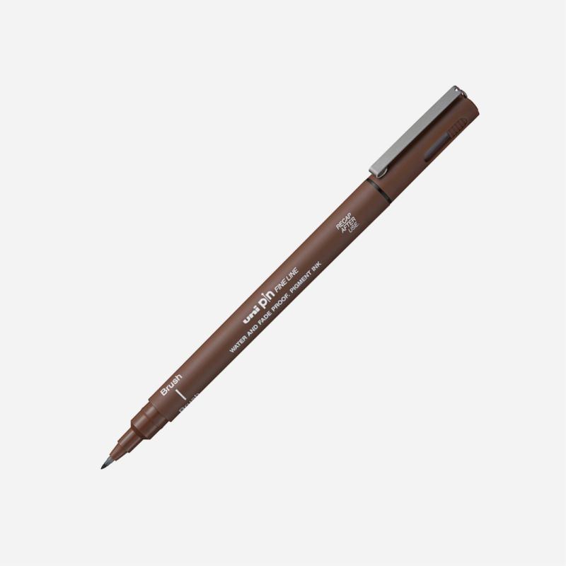 Uni-Pin Coloured Brush Drawing Pen SEPIA