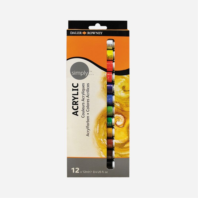 DALER SIMPLY ACRYLIC 12 x 12ml TUBE SET