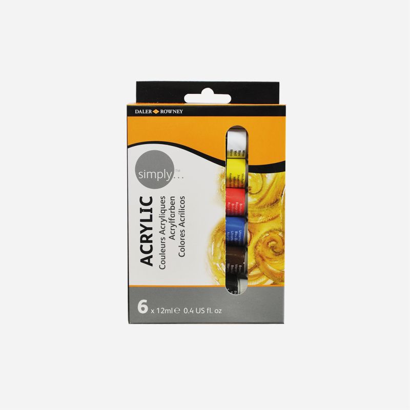 DALER SIMPLY ACRYLIC 6 x 12ml TUBE SET