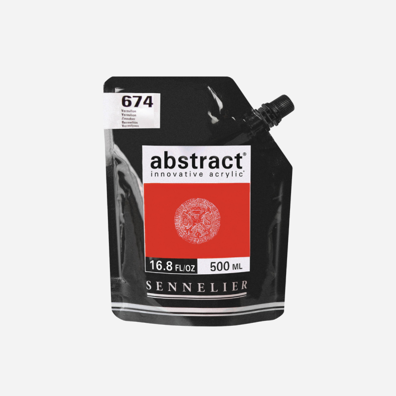 SENNELIER ABSTRACT ACRYLIC SATIN VERMILION 500ML 