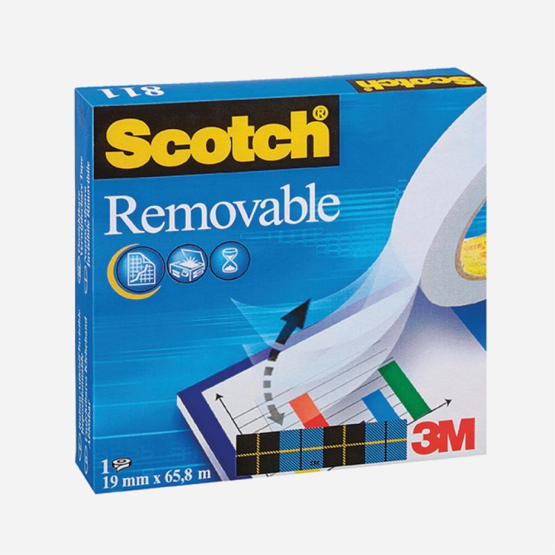 3M 811 REMOVABLE TAPE 19mmx33m BLUE BOX