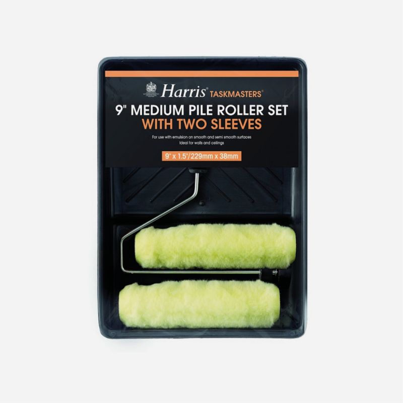 DECORATORS EMULSION TRAY & 9" ROLLER FRAME WITH 2 SLEEVES