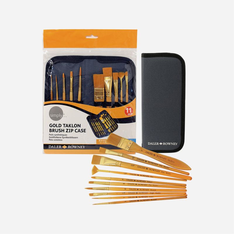 DALER SIMPLY GOLD TAKLON BRUSH 10 ZIP CASE