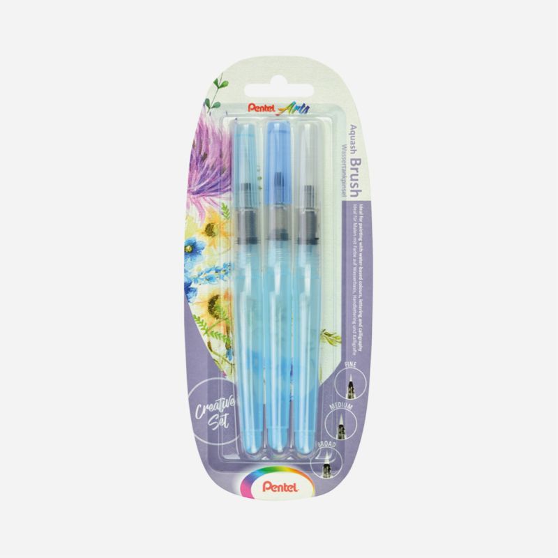 PENTEL AQUASH BLISTER OF 3 WATER BRUSH