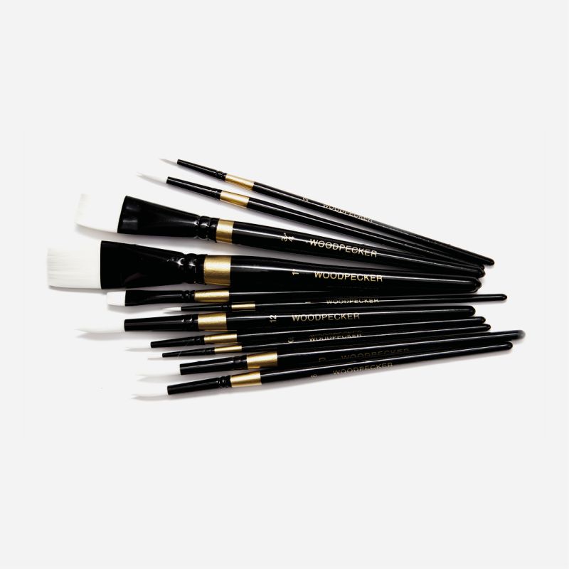 WOODPECKER BRUSH SET 50 FLAT ASSORTED