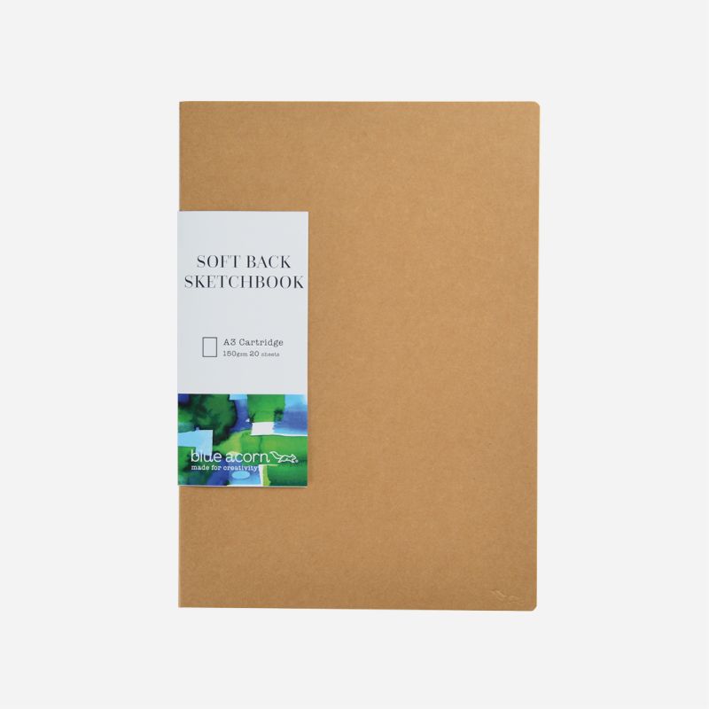 SOFTBACK SEWN SKETCH BOOK A3 40pp 150g NATURAL COVER