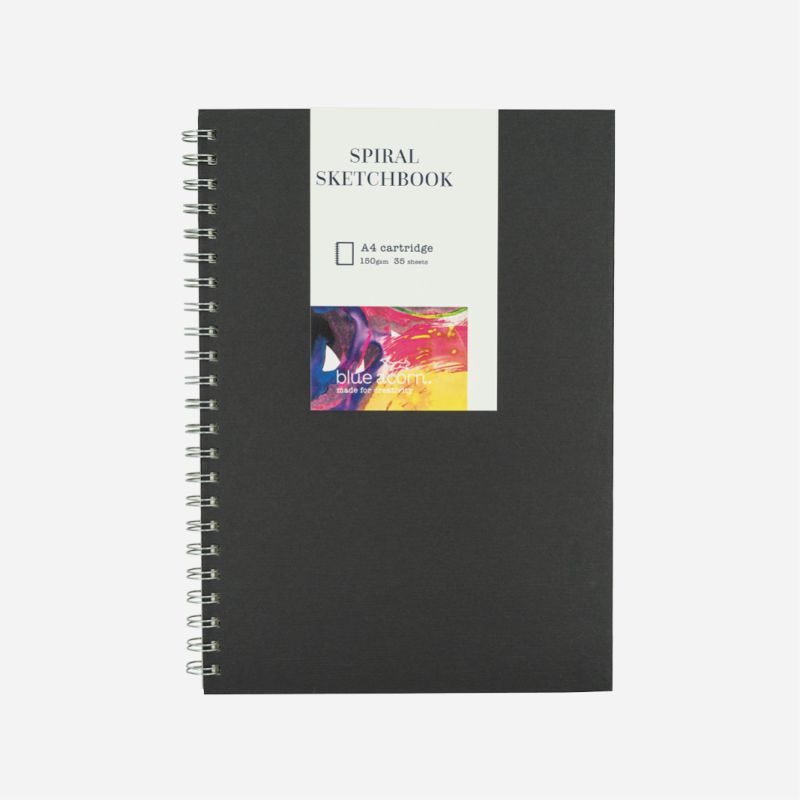 BLUE ACORN SPIRAL SQUARE SKETCHBOOK 250X250mm 35 SHEETS