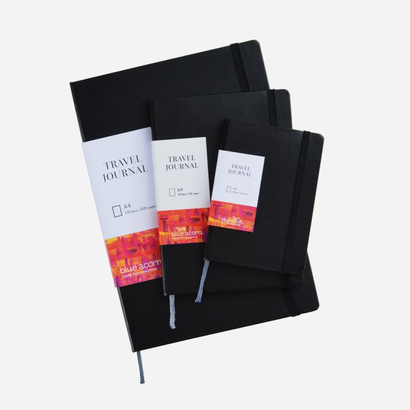 BLUE ACORN TRAVEL JOURNAL 128pp 150gsm PLAIN