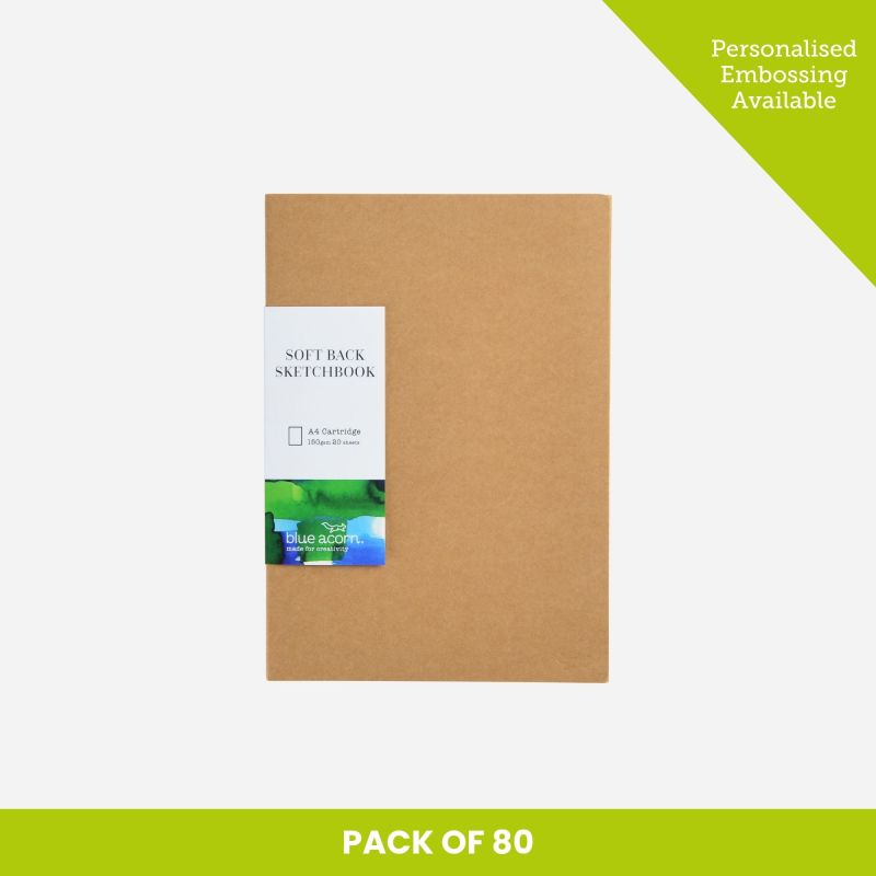 SOFTBACK SEWN SKETCHBOOK A4 40pp 150g NATURAL COVER PACK Of 80