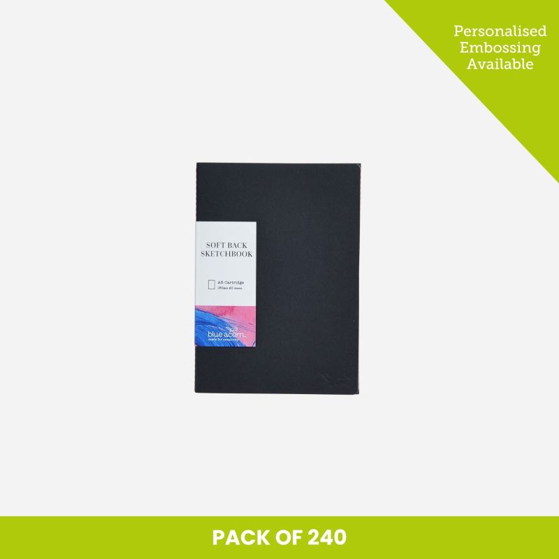 SOFTBACK SEWN SKETCHBOOK A3 BLACK COVER PACK OF 240