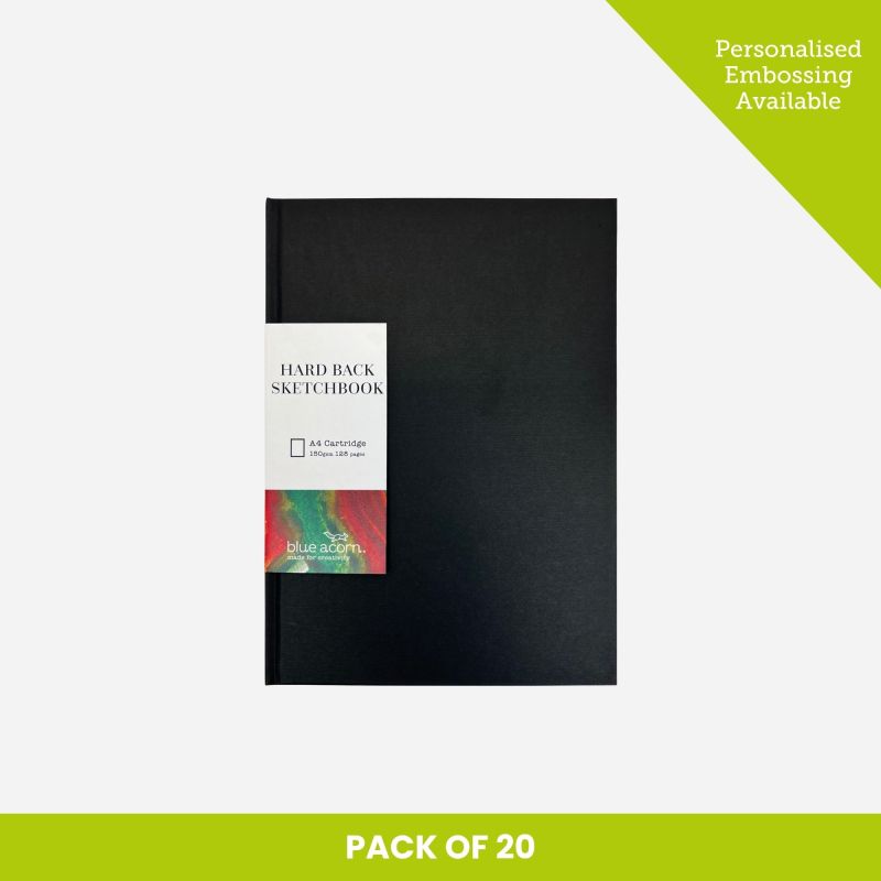 BLUE ACORN HARDBACK A4 SKETCHBOOK 128PP 150GSM PAPER PACK OF 20