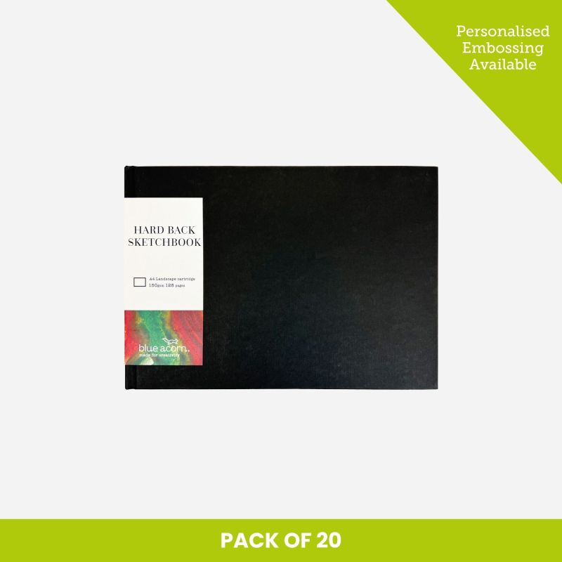 BLUE ACORN HARDBACK A4 LANDSCAPE SKETCHBOOK PACK OF 20