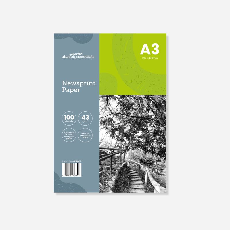 ABACUS ESSENTIALS NEWSPRINT PAPER A3 43GSM – 100 SHEETS