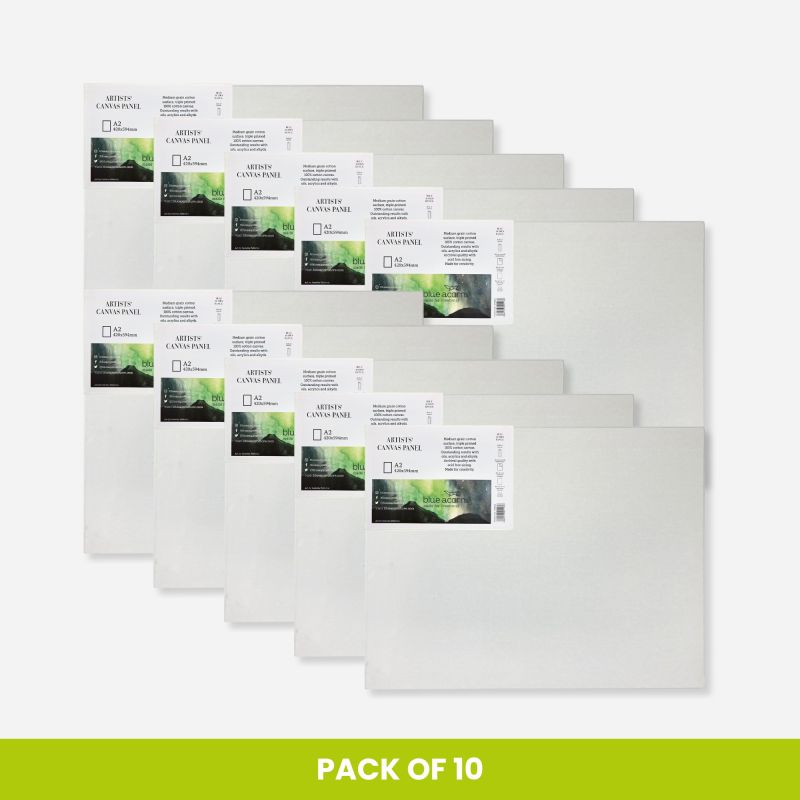 ARTISTS CANVAS BOARD A2 420 × 594 MM PANEL - BULK PACK OF 10