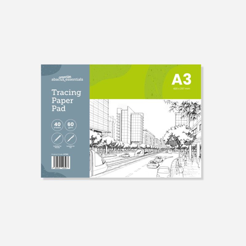 ABACUS ESSENTIALS TRACING PAPER PAD A3 60GSM 40 SHEETS