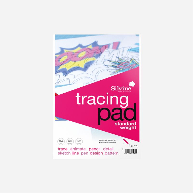 SILVINE TRACING PAD A4 63gsm 40 SHEETS