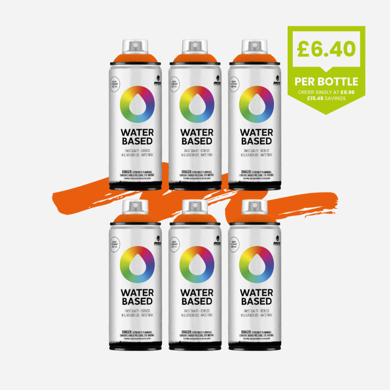 MONTANA WATER BASED 400ML AZO ORANGE SET OF 6