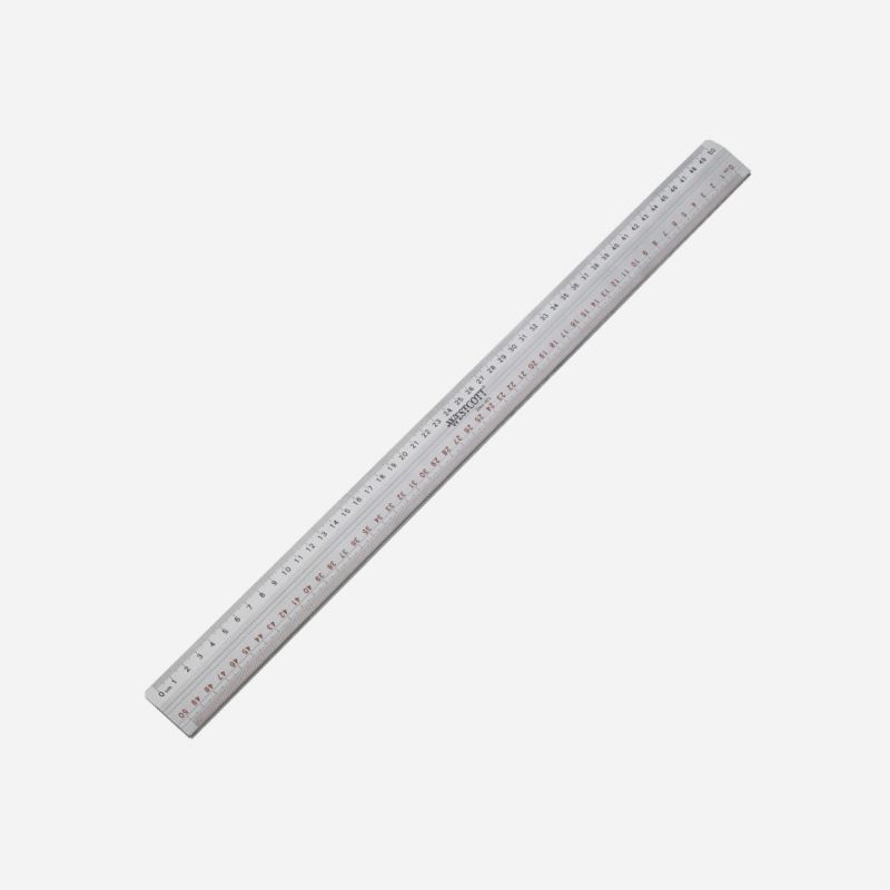 WESCOTT ANTI SLIP METAL RULE 50cm RULER