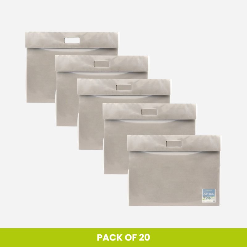ABACUS ESSENTIALS A2 CLEAR ART FOLDER BULK PACK OF 20