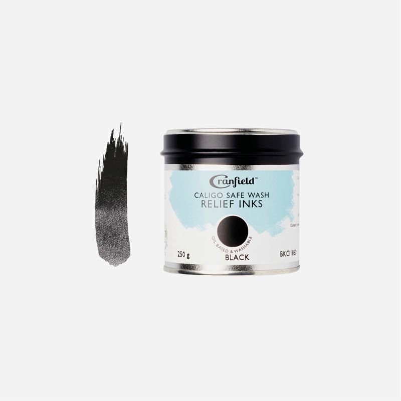 CALIGO SAFE WASH RELIEF INK 250gm TUB BLACK