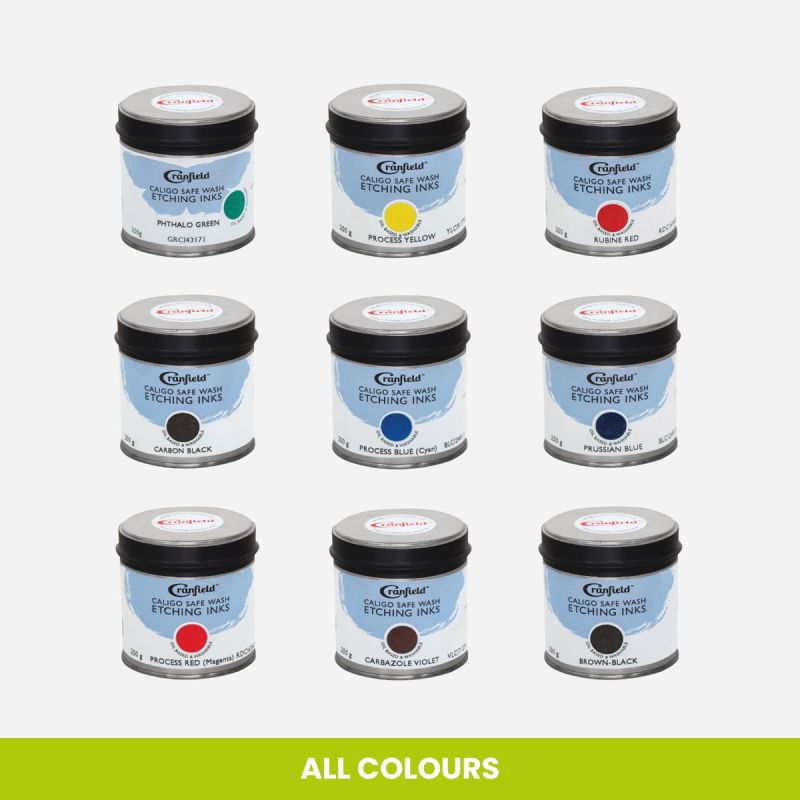 CALIGO SAFE WASH ETCHING INK 250G TUB SET OF ALL 15 COLOURS