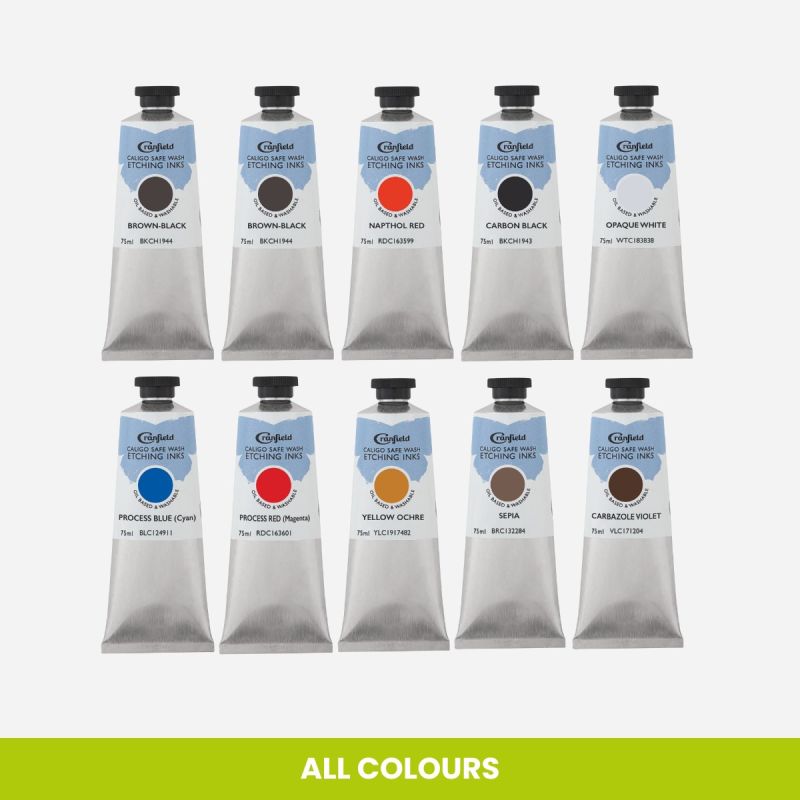 CALIGO SAFE WASH ETCHING INK 75ML TUBE SET OF ALL 15 COLOURS