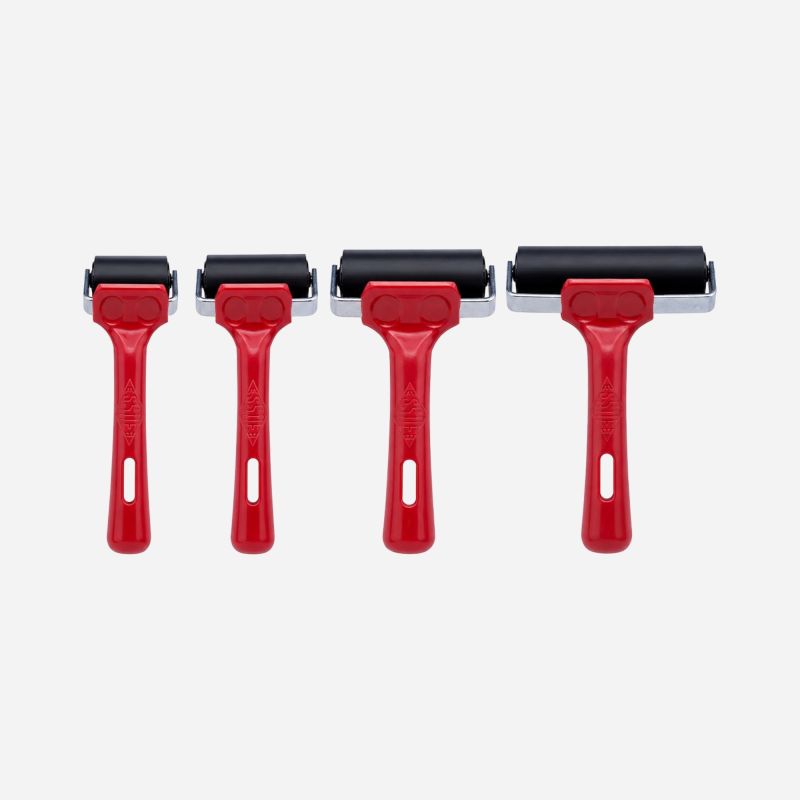 RED HANDLE LINO ROLLER SET OF 4 ASSORTED