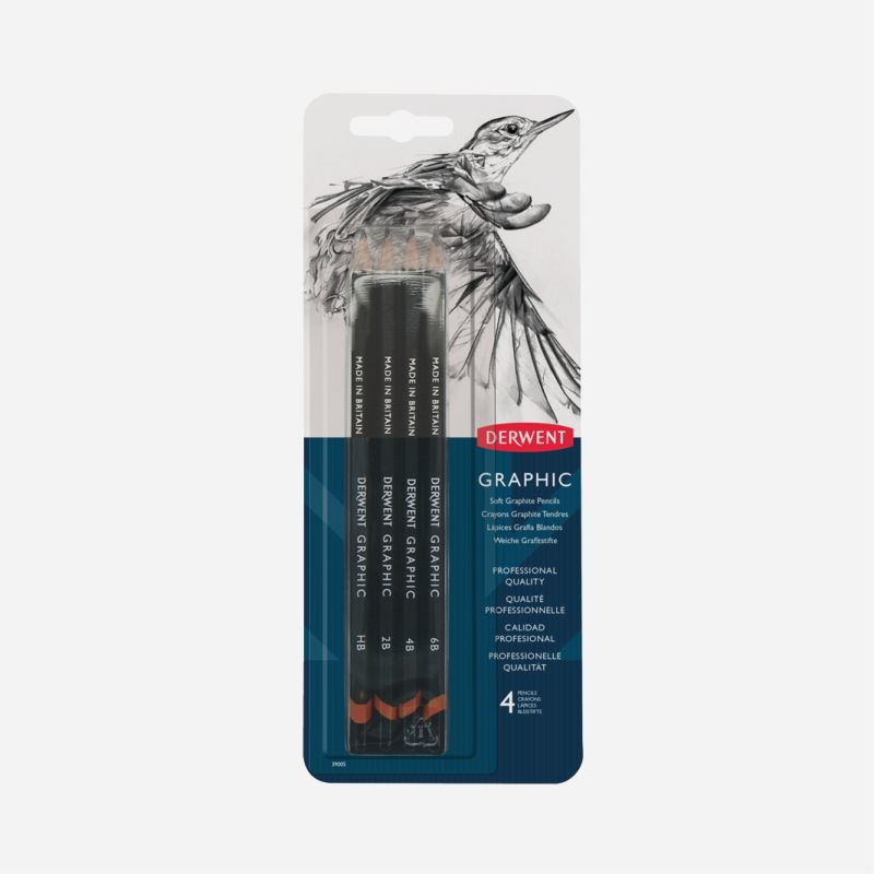 DERWENT GRAPHIC SOFT  4 PENCIL BLISTER SKETCHING