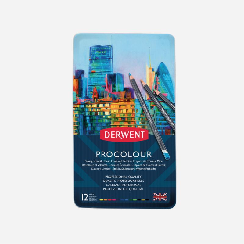 DERWENT PROCOLOUR PENCILS 12 TIN
