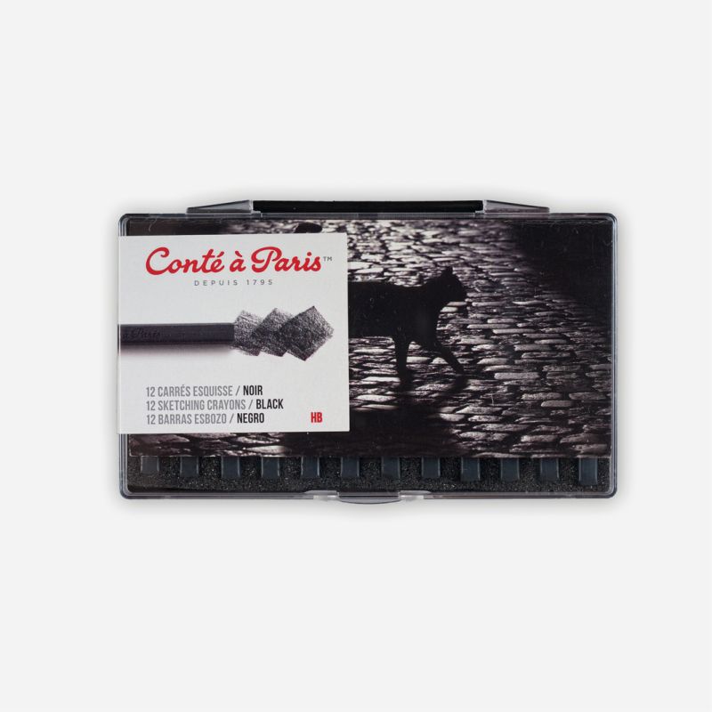 CONTE CARRES CRAYONS 12 BLACK 2B SKETCHING