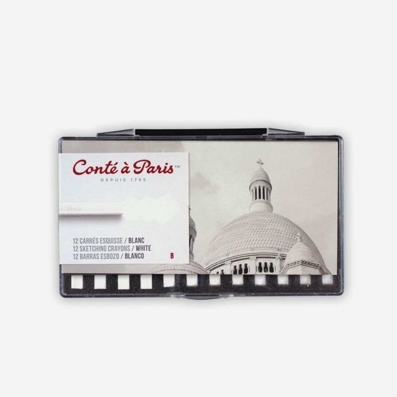 CONTE CARRES CRAYONS 12 WHITE B SKETCHING
