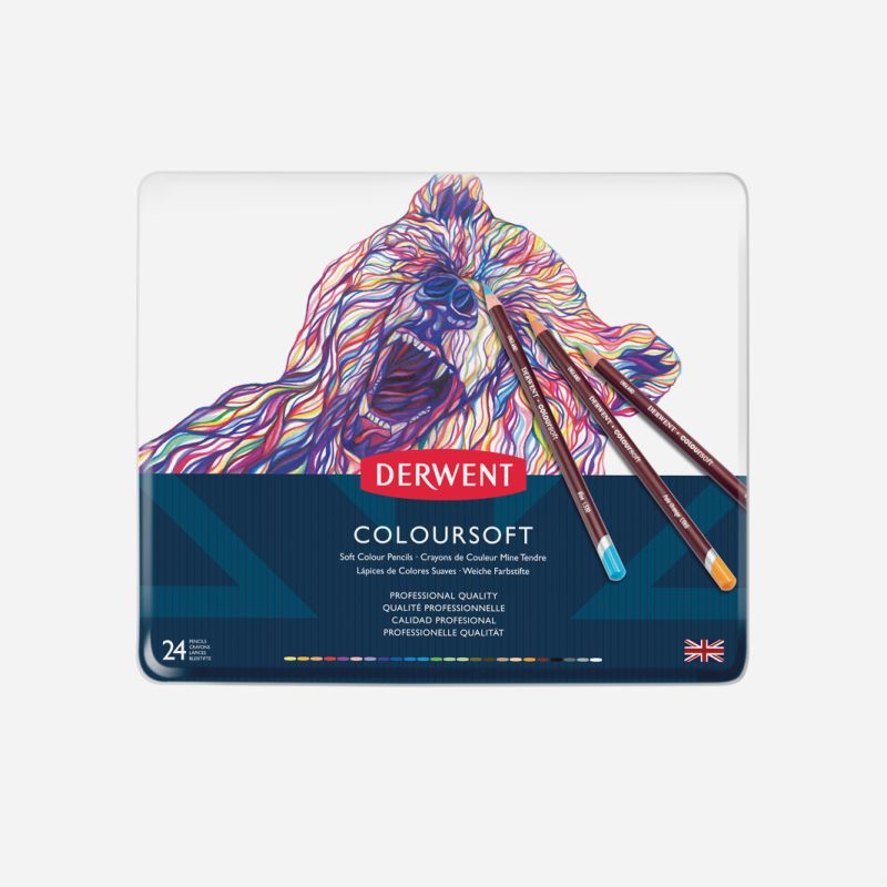 DERWENT COLOURSOFT PENCIL 24 TIN