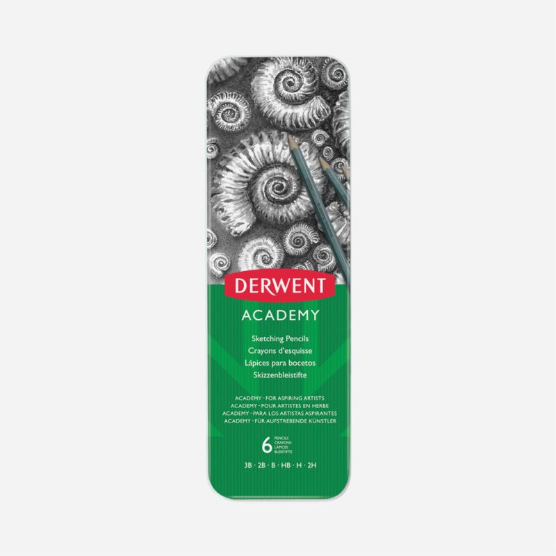 ACADEMY 6 SKETCHING PENCIL TIN 3B-2H