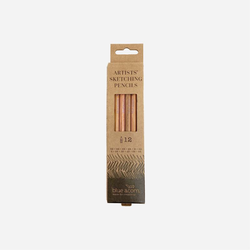 BLUE ACORN 12 SKETCHING PENCIL ARTIST SET 6B-5H
