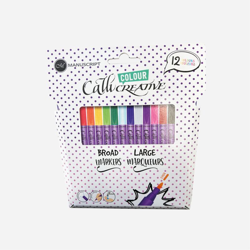 MANUSCRIPT COLOURBROAD WALLET 12 FELT TIP PENS