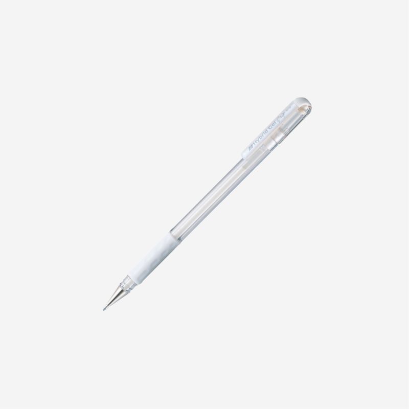 PENTEL HYBRID WHITE GEL GRIP PEN