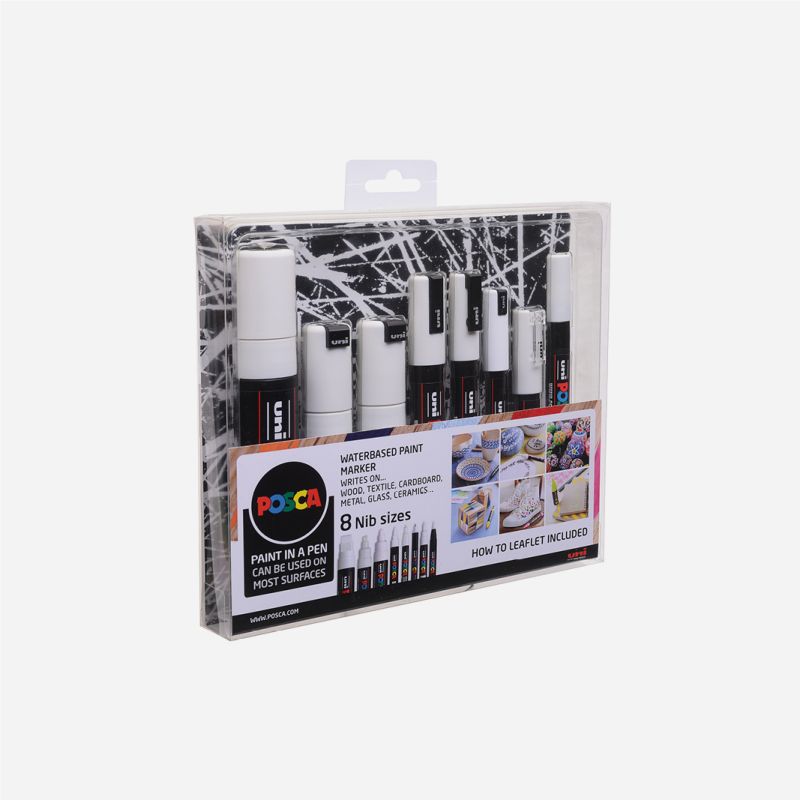 POSCA MARKERS WHITE 8PC ASST SET