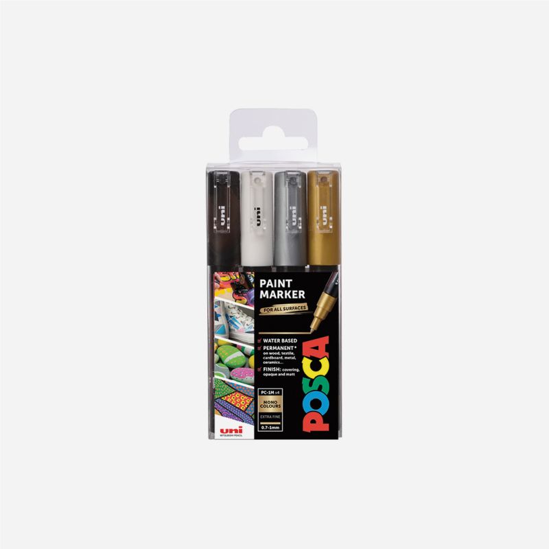 POSCA MARKERS PC-1M 4PC MONO PACK