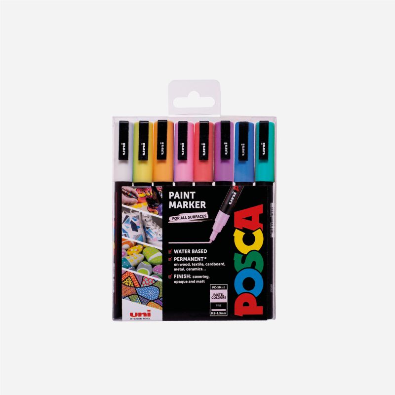 POSCA MARKER PC-3M 8PC PASTEL SET