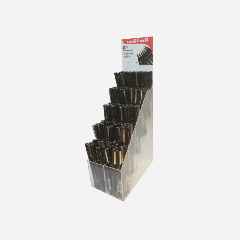 UNI PIN FINELINE 120 PENS ASST SIZES BLACK DISPLAY