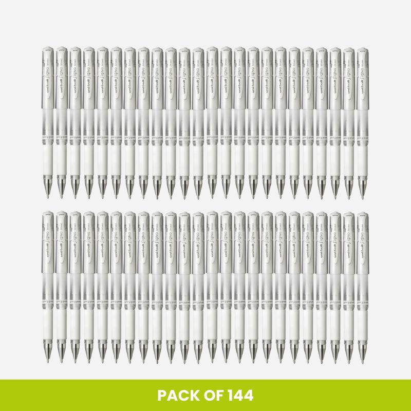 UNI-BALL UM153 SIGNO WHITE GEL PEN BULK PACK OF 144
