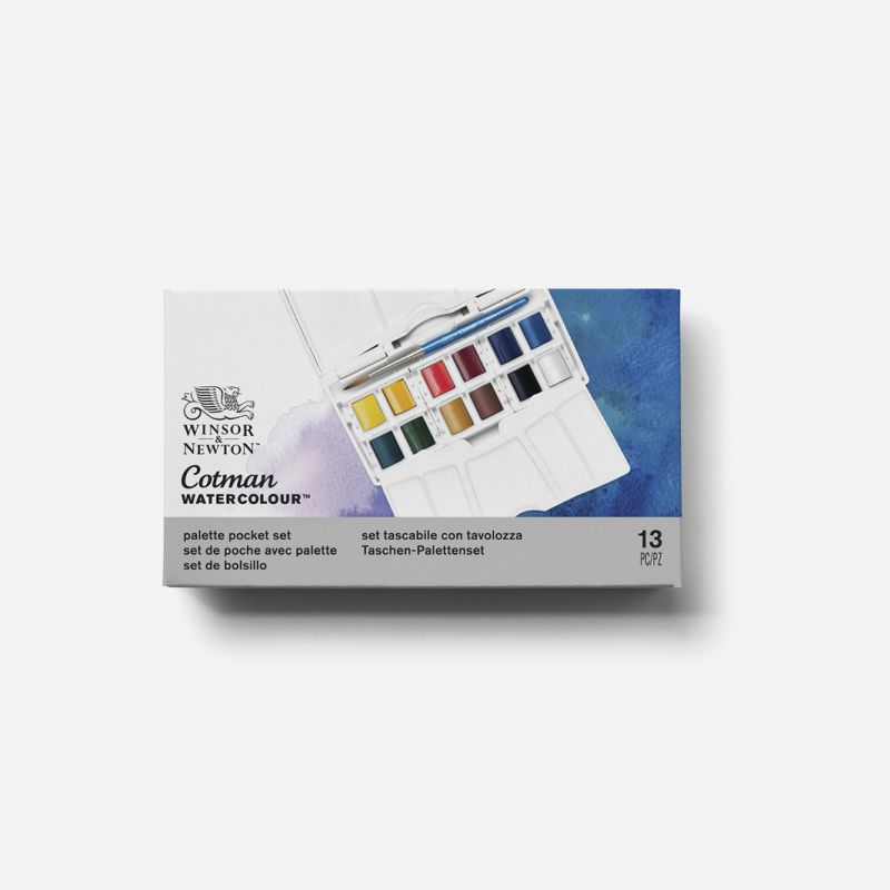 WN COTMAN PALLET POCKET SET WATERCOLOUR 13 PIECE