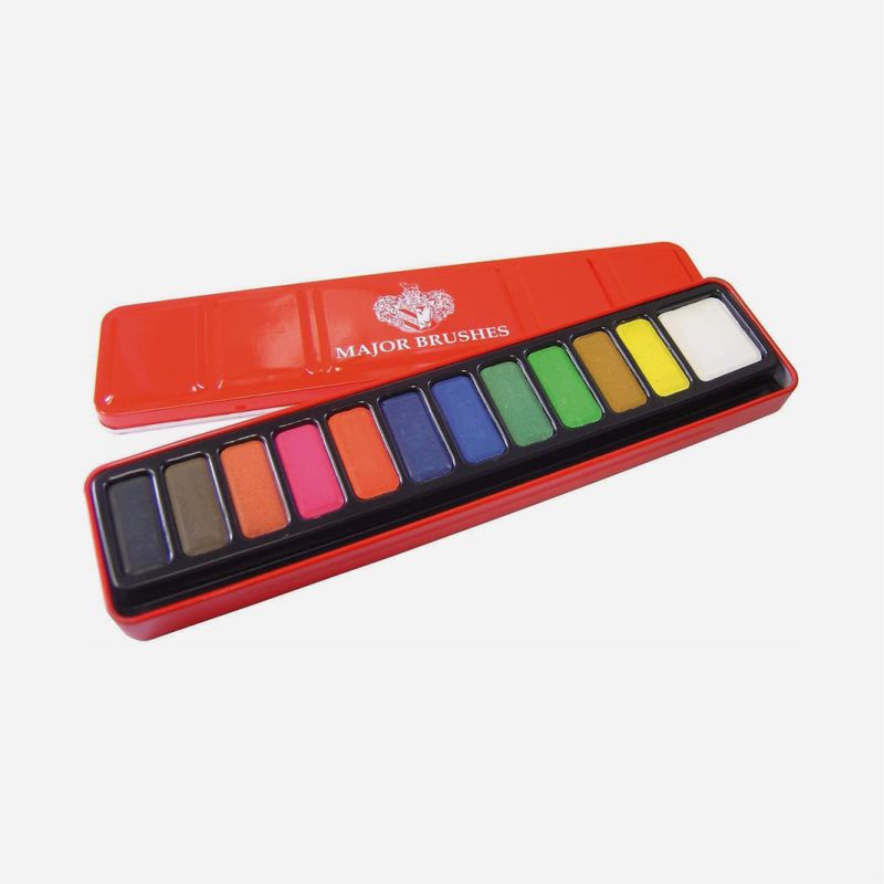 RED WATERCOLOUR TIN 12 WHOLE PANS