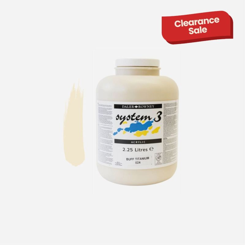 DALER ROWNEY SYSTEM 3 2.25LITRE BUFF TITANIUM ACRYLIC